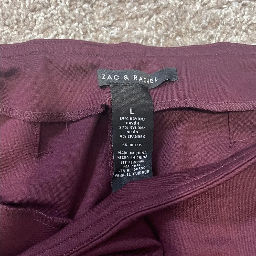 NWT Zac & Rachel Wine Pants - Picture 2 of 7